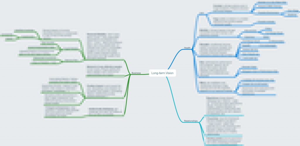 Long-term vision mindmap